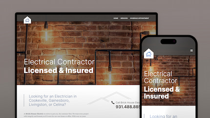 Screenshots of the redesigned brickhouseelectric.com - Jacob Benison